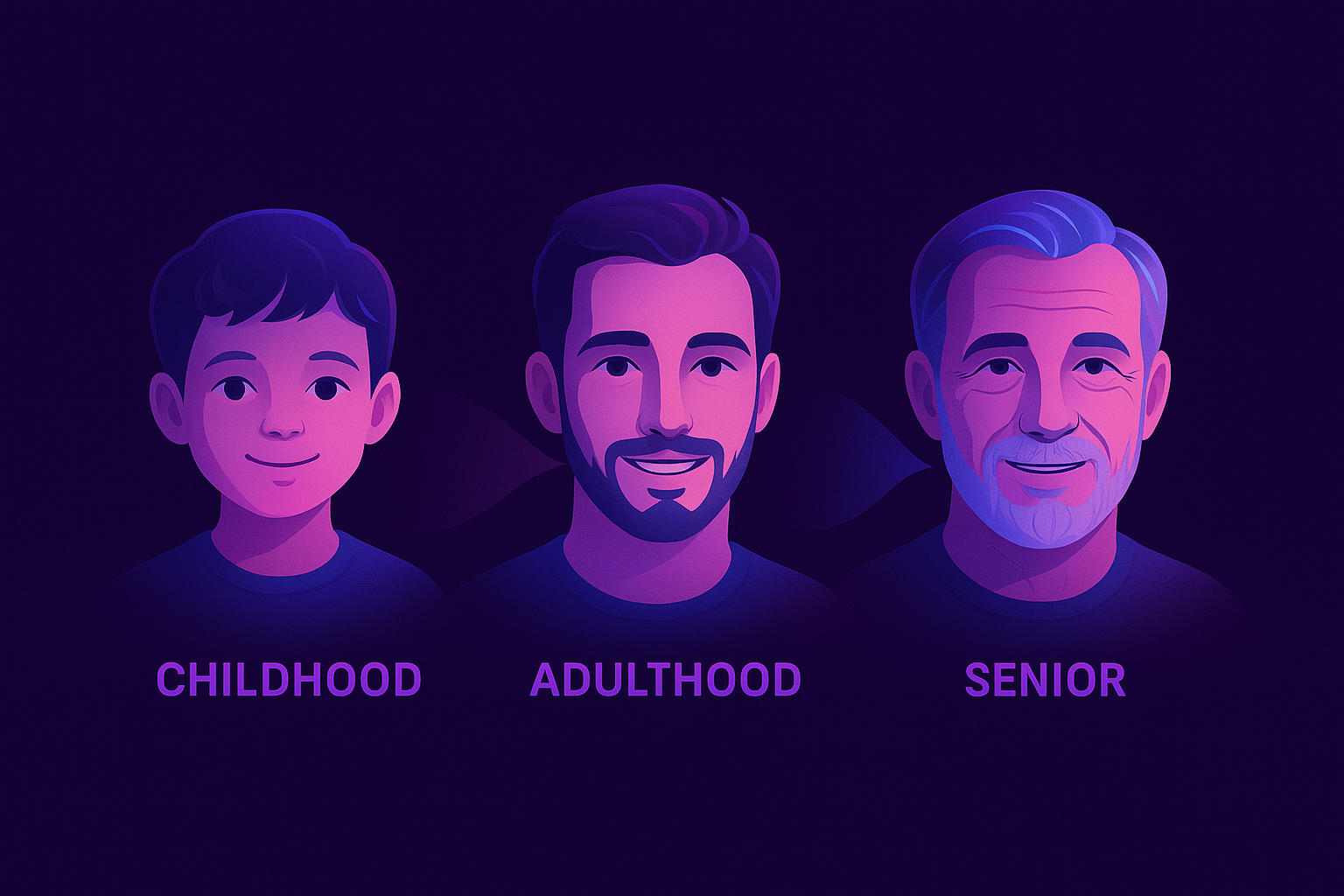 Face across ages — timeline placeholder